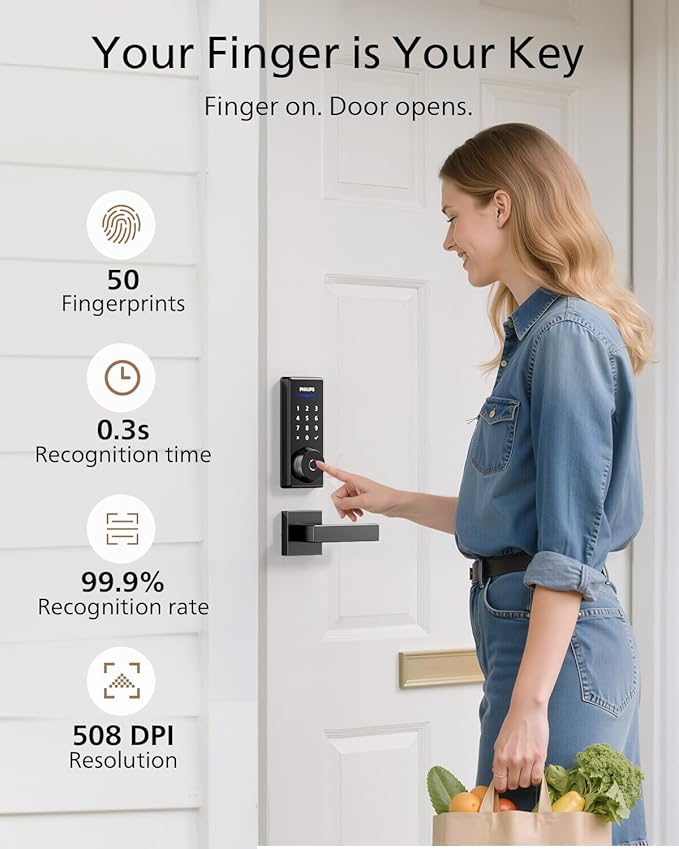 Philips Fingerprint Smart Lock, Keyless Entry Door Lock, Smart Door Locks - Image 4