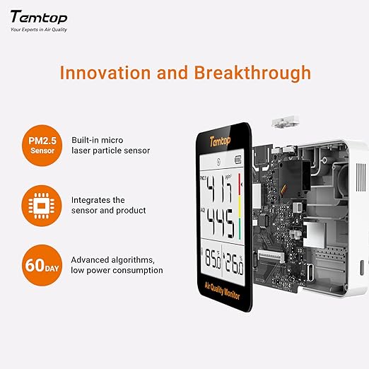 Temtop Air Quality Monitor Indoor Thermo-Hygrometer - Image 3