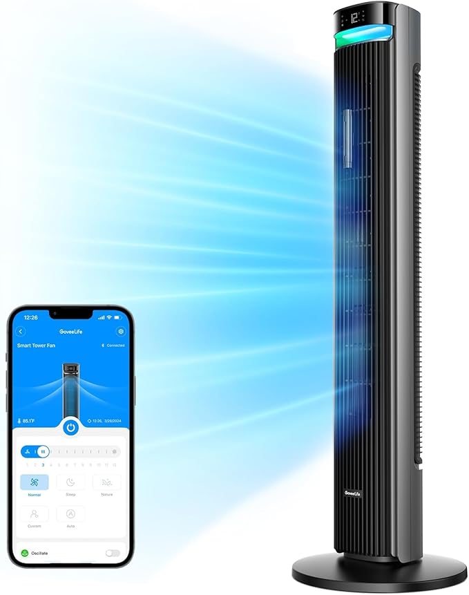 GoveeLife 42'' Tower Fan for Bedroom, Smart Floor Fans by GoveeLife