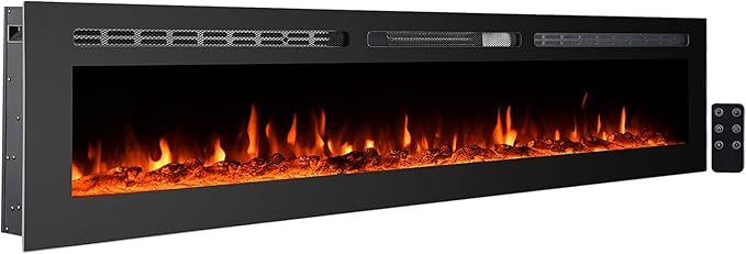 CharaVector 80 inch 750W/1500W Electric Fireplace Inserts by CHARAVECTOR