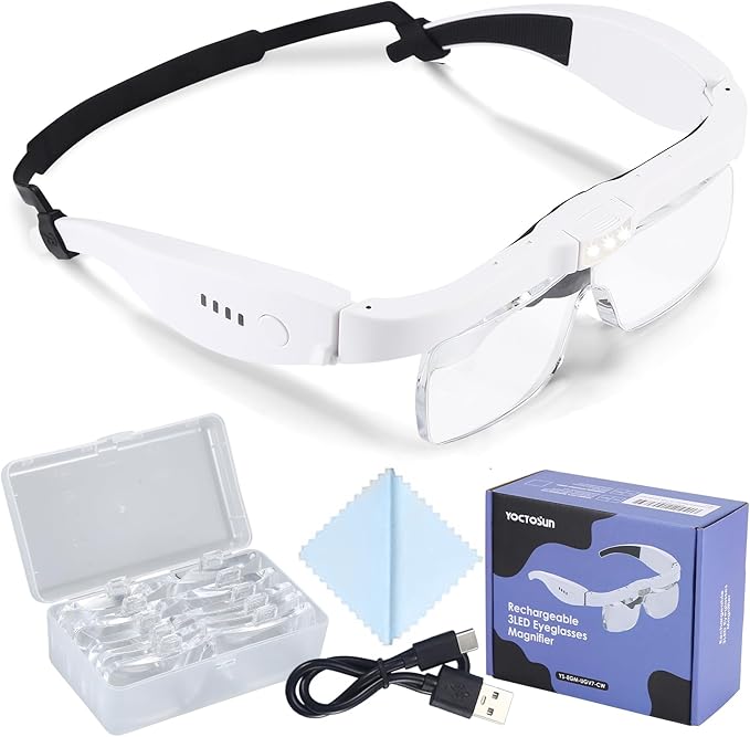 YOCTOSUN Magnifying Glass with Light, 0.75X-4.0X Magnifying Glasses, Head by YOCTOSUN
