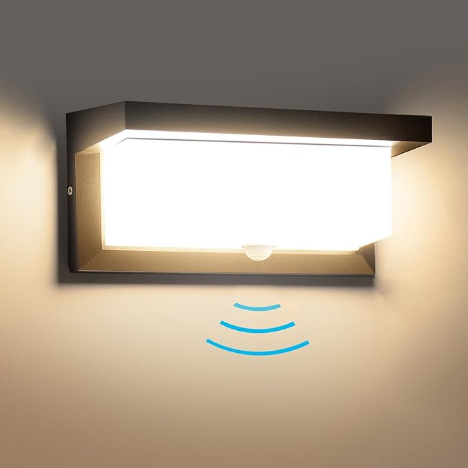 Sorfia 18W Motion Sensor Outdoor Lights Wired, IP65 Aluminum LED Outdoor Motion by Sorfia
