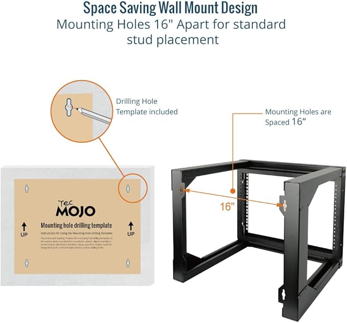 Tecmojo 6U Wall Mount Server Rack, Open Frame Network Rack - Image 4