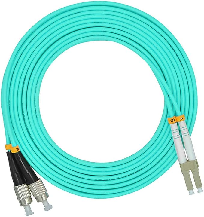 Jeirdus 100 Meters 328ft LC to FC Duplex 50/125 10G OM3 Multi-Mode Fiber Optic by Jeirdus