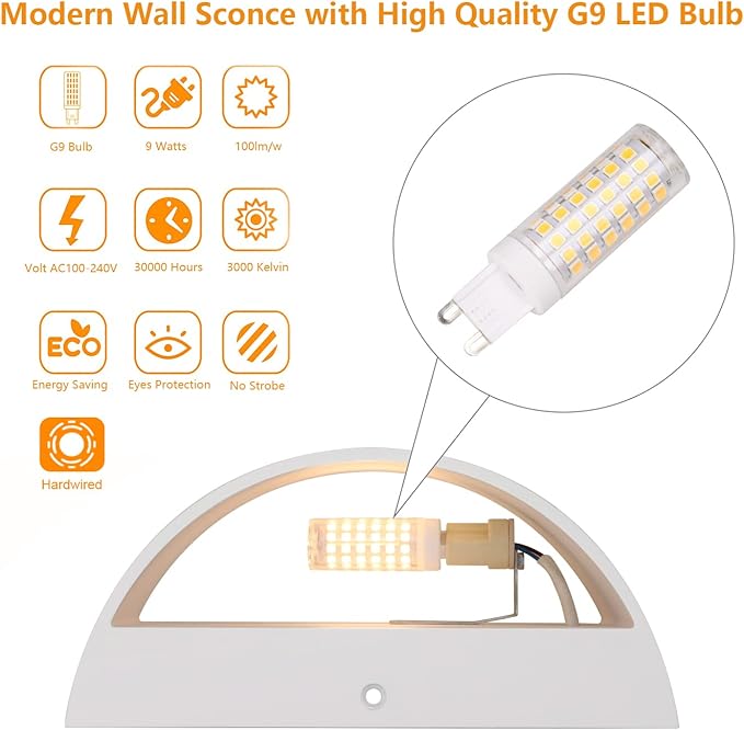 Aipsun Aluminum Modern Indoor LED Wall Sconce Interior Wall Lights 1 Pack - Image 3