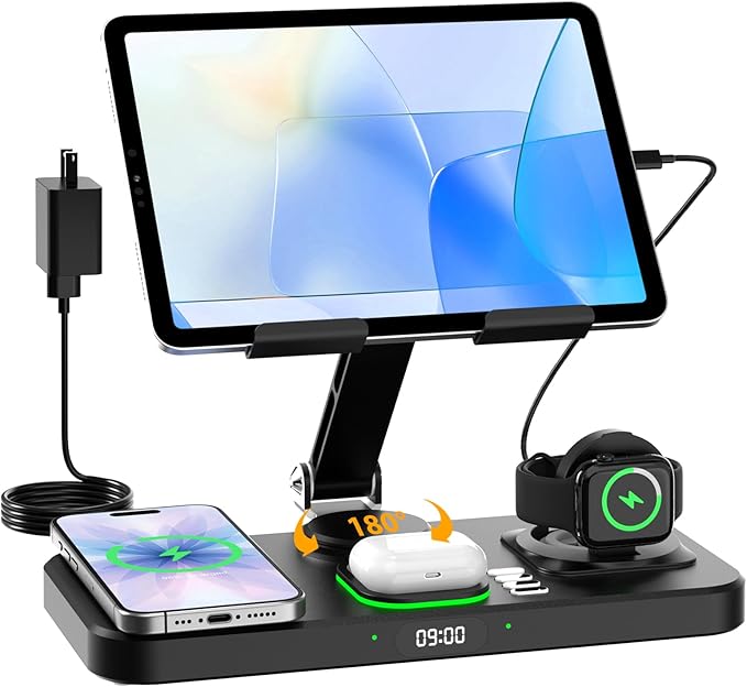 30W Charging Station for Apple Products, Foldable Wireless Charger by Hostena