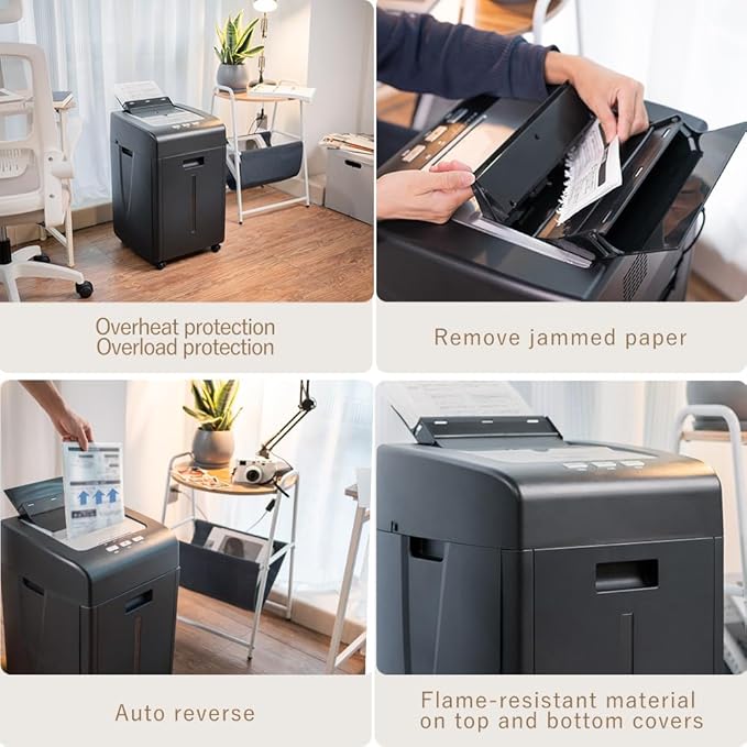 Effeluviate Commercial Autofeed Paper Shredder: 200 Sheets P-5 Micro Cut Shreds - Image 7