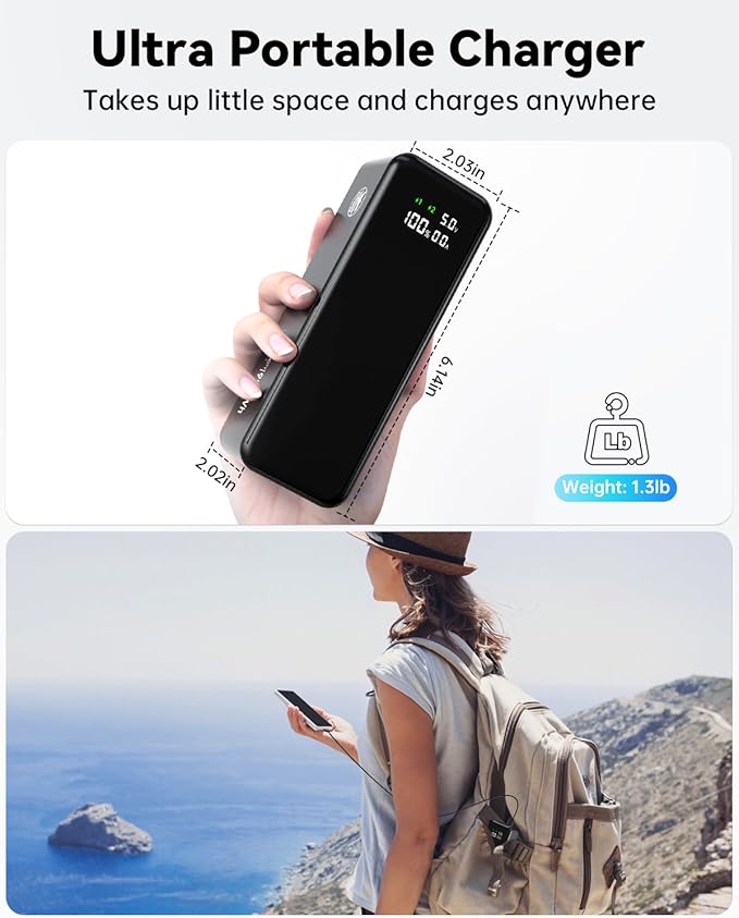 WOXABHSL 27000mAh 120W Fast Charging Power Bank, High Capacity 3-Port Laptop - Image 4