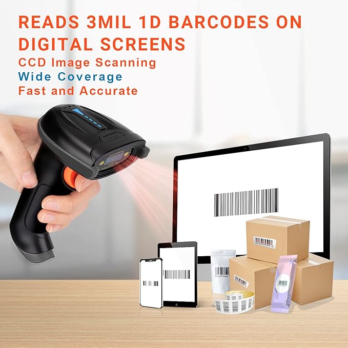 Tera Pro 1D Wireless Barcode Scanner 3 in 1 Bluetooth & 2.4G Wireless & USB - Image 2