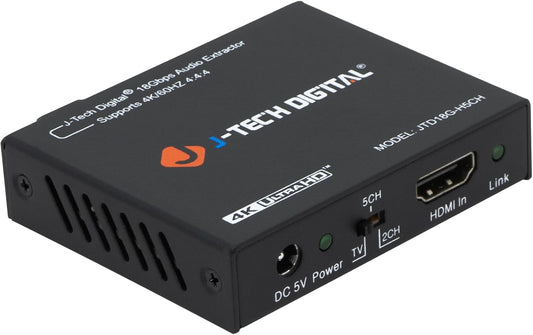 4K 60Hz HDMI Audio Extractor Converter SPDIF + 3.5MM Output Supports HDMI 2.0