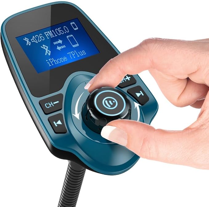 Nulaxy Bluetooth Car FM Transmitter Audio Adapter Receiver Wireless Handsfree - Image 2