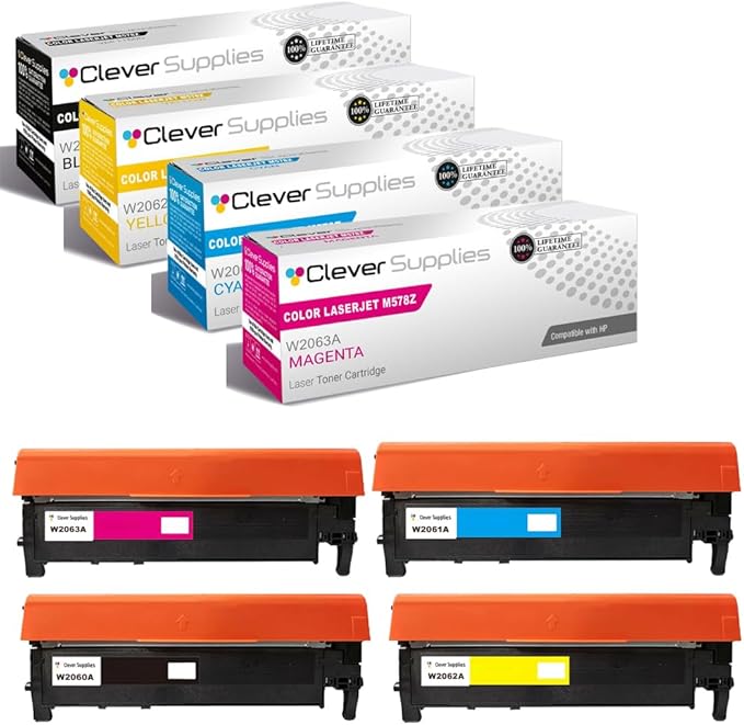 CS Replacement Compatible with HP M578Z Toner Cartridge W2120A W2121A W2123A by CleverSupplies