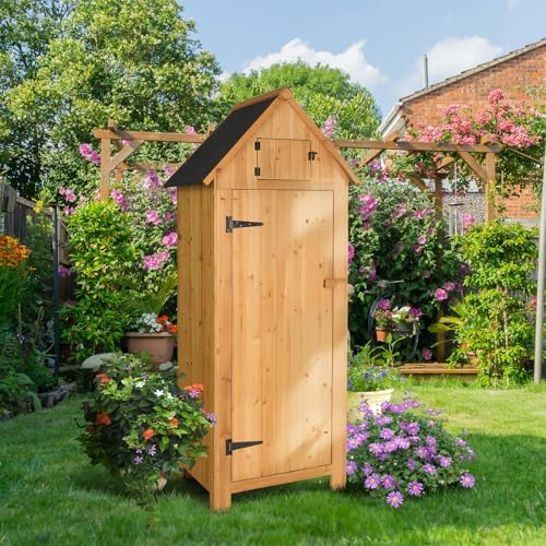 vingli outdoor wooden storage shed, garden shed outside, main product view