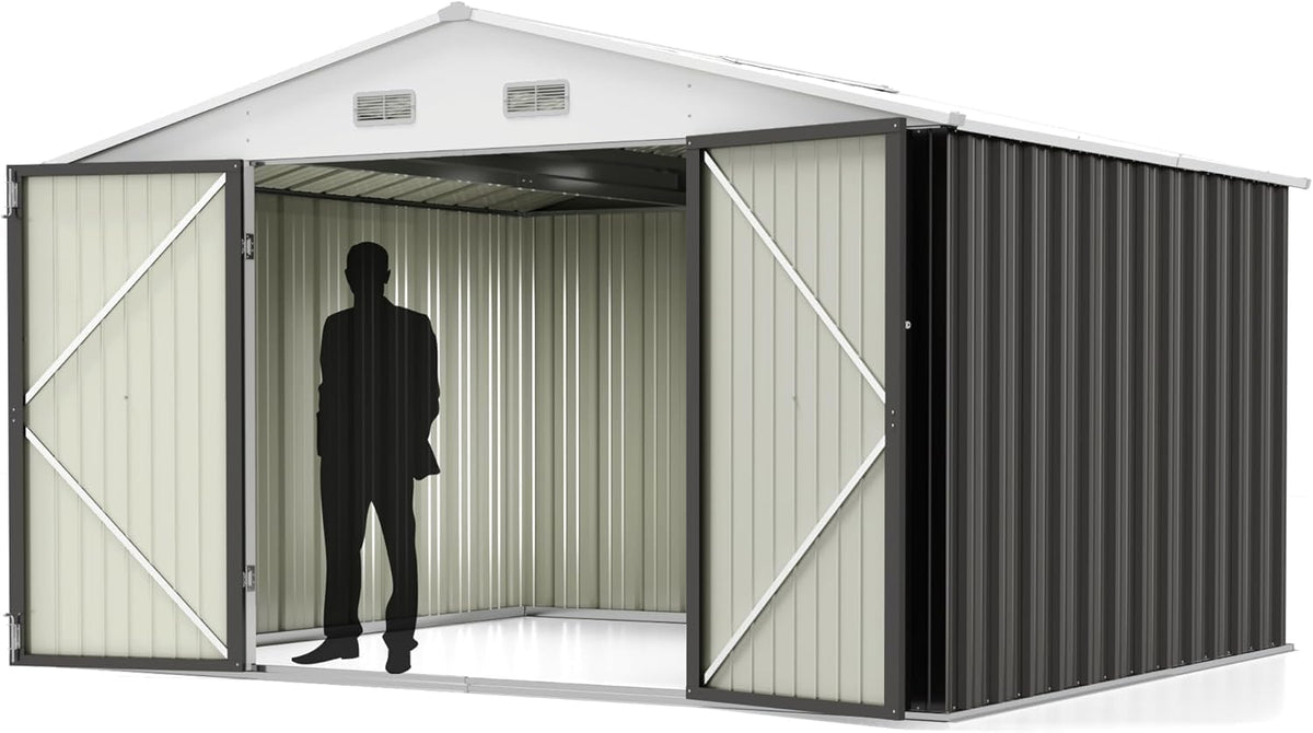 greesum 10x8ft outdoor storage shed utility tool shed, main product view