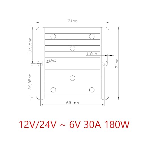 Areyourshop Waterproof 12V/24V to 6V 30A 180W Step Down DC/DC Power Converter - Image 5