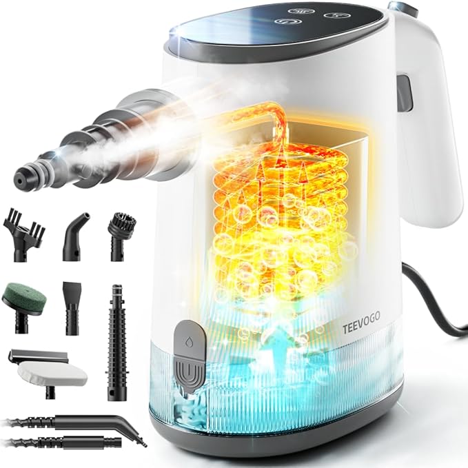 TEEVOGO Pressurized Steam Cleaner, 15s Instant Heat Handheld Steam Cleaner by TEEVOGO