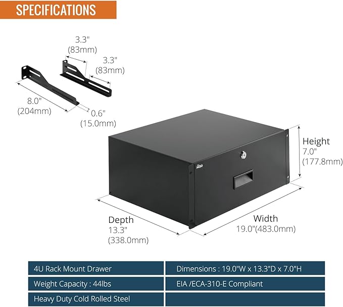 Tecmojo 4U Rack Drawer, Rack Mount Drawer - Image 2