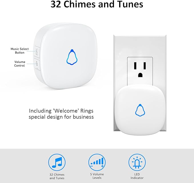 Motion Sensor Door Chime, METAK Wireless Motion Detector Alarm Indoor - Image 3