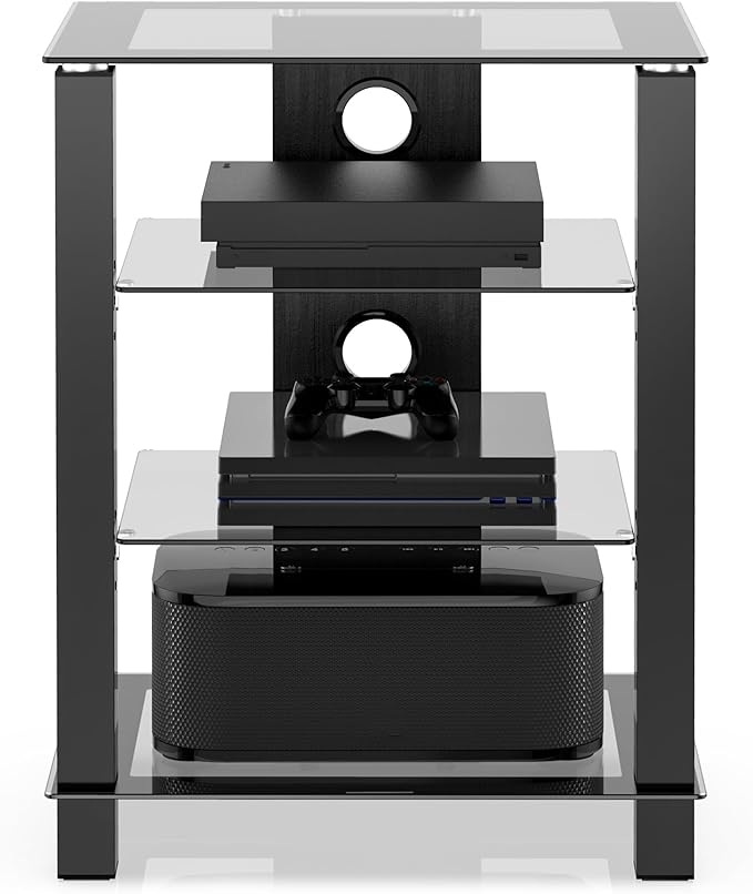 FITUEYES 4-Tier AV Media Cabinet Stand Component Cabinet, Gaming TV Stand and - Image 8