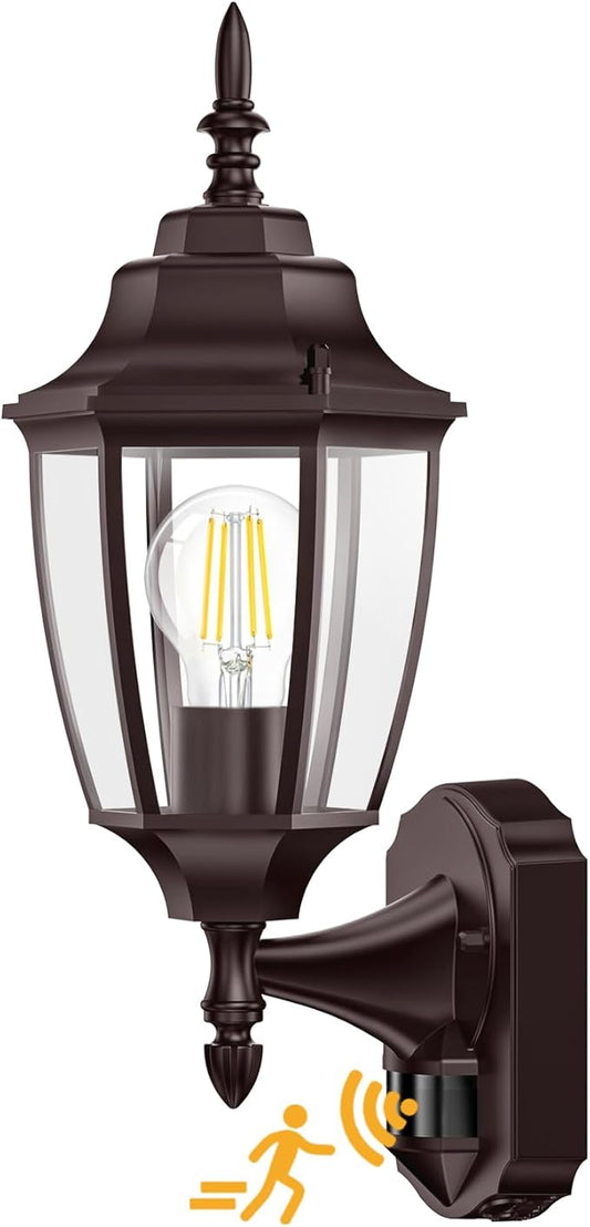 Lamomo Outdoor Wall Sconce, Dusk to Dawn Motion Sensor Bronze Outdoor Light by Lamomo