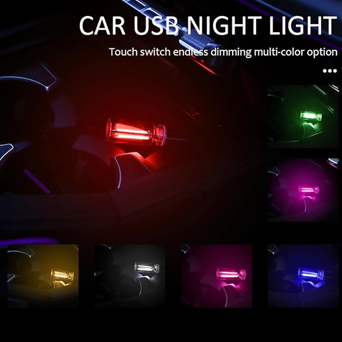 Car USB Night Light Bulb, Touch Dimmable Car Interior Ambient USB LED Lights - Image 5