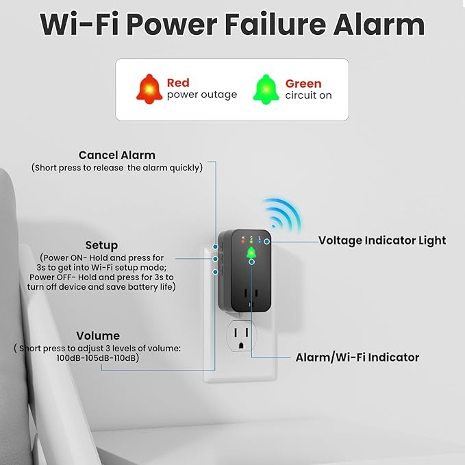 Power Failure Alarm WiFi, Smart Power Outage Alarm - Image 6