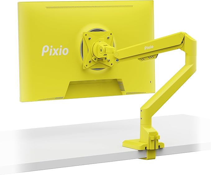 Pixio PS1S Wave Yellow Single Monitor Arm Stand Desk Mount by Pixio