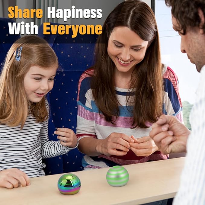 Luminous Kinetic Spinning Desk Toys, Metal Full Body Optical Illusion Fidget - Image 3
