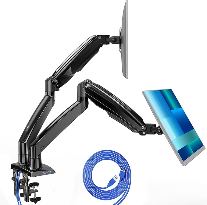 HUANUO Dual Monitor Stand for 13 to 35 inch, Premium Dual Monitor Mount by HUANUO