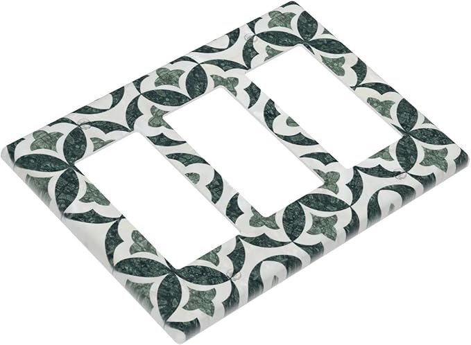 Bvtewkhz Green Luxury Modern Cubic Marble 3 Gang Triple Rocker Decorative Light - Image 3