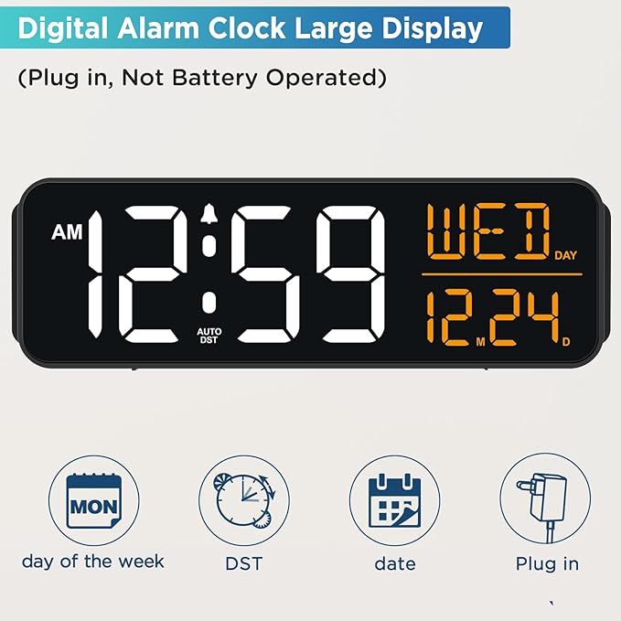 Peakeep Large Display Digital Alarm Clock - Image 2