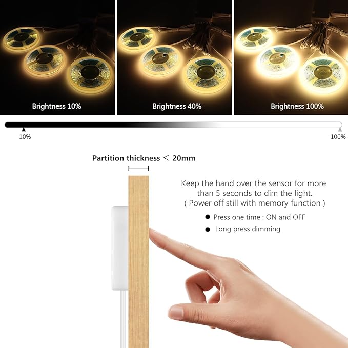 LED Under Cabinet Lighting Kit 6PCS 12V COB LED Strip Lights - Image 2