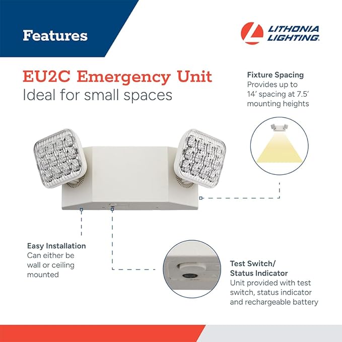 Lithonia Lighting Basics LED Emergency Light, Emergency Lighting - Image 3