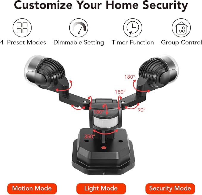 OREiN Motion Sensor Outdoor Lights, AC Smart WiFi Flood Lights Outdoor Connect - Image 8