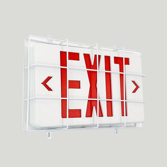 TANLUX Exit Sign with Steel Wire Guard, Wall Mounted Emergency Exit Light with by Unknown