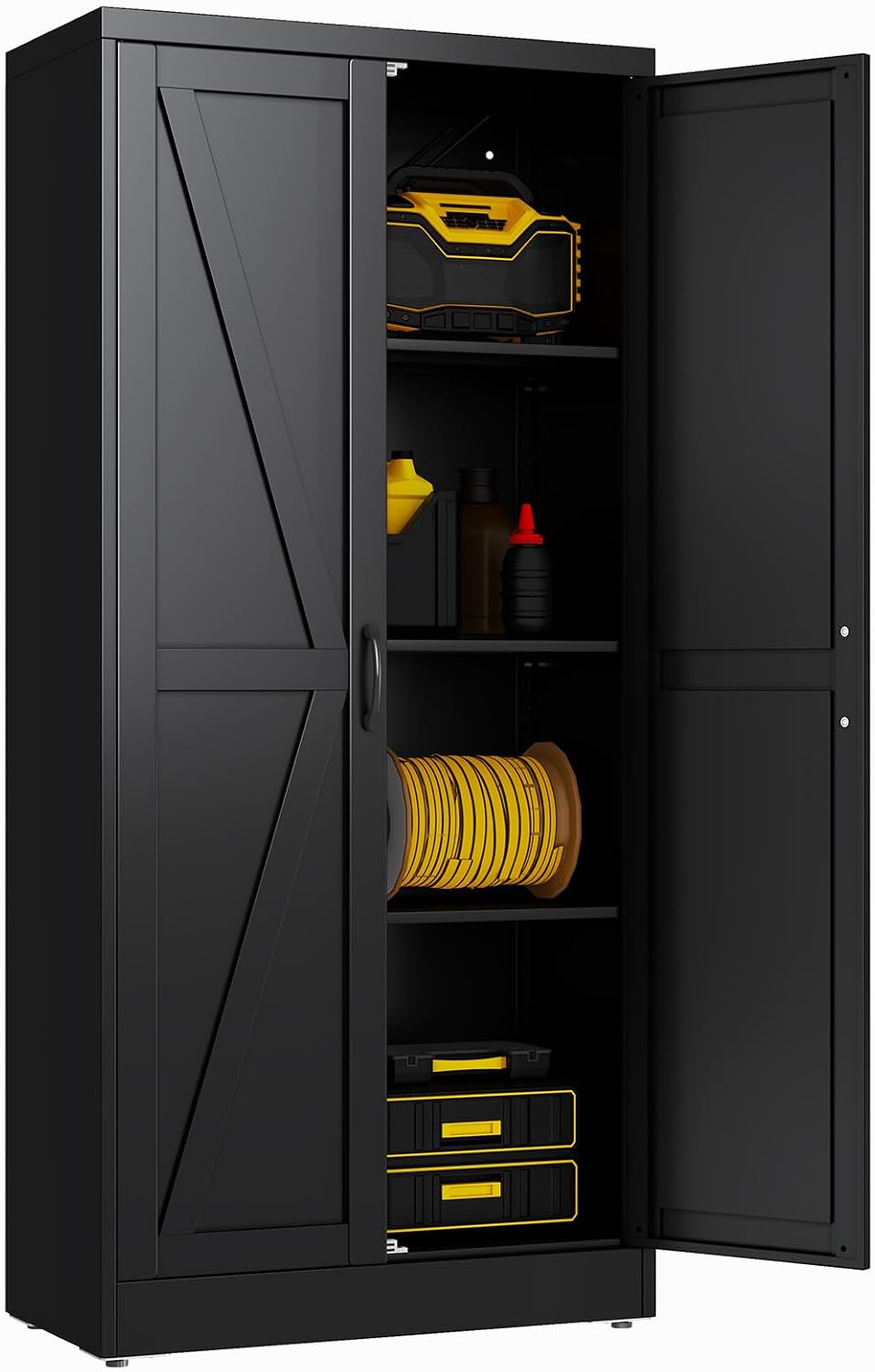 metal garage storage cabinet, 63" h steel tool, main product view