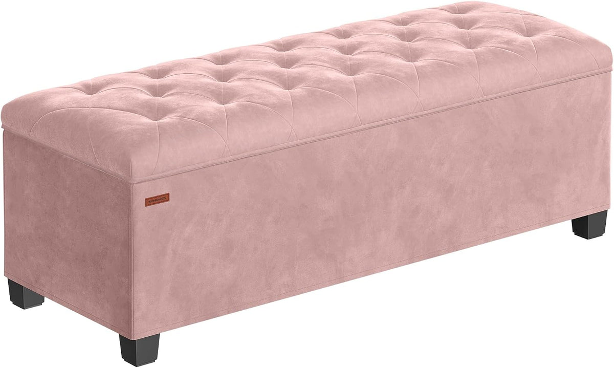 songmics storage ottoman bench, foot rest with legs, main product view