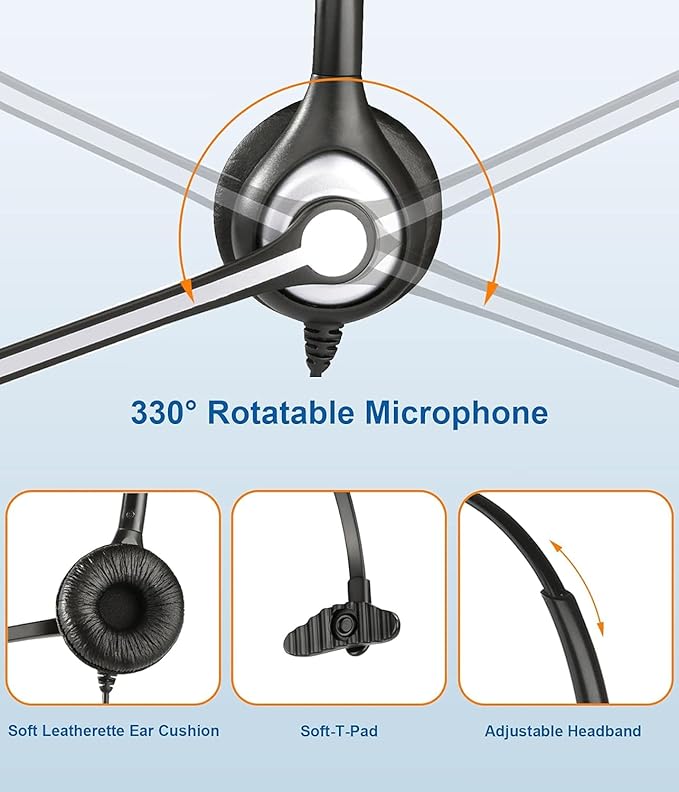 Wantek Cell Phone Headset with Microphone Noise Cancelling - Image 5