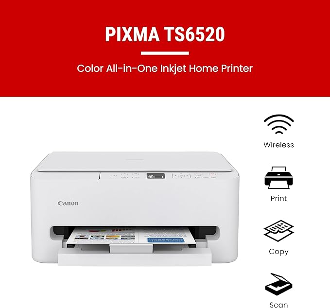 Canon PIXMA TS6520 Wireless Color Inkjet Printer - Image 2