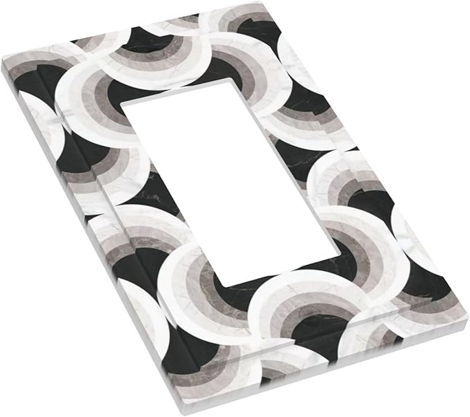 Bvtewkhz Black/White Art Marble 1 Gang Single Rocker Decorative Light Switch - Image 3