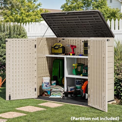 yitahome outdoor storage shed w/o shelf, 30 cu, side view