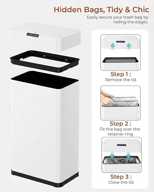 TLSUNNY 16 Gallon Motion Sensor Trash Can, Touchless Automatic Garbage Can - Image 6