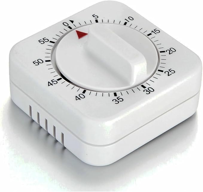 Square 60 Minute Mechanical Kitchen Timer by NUOSWEK