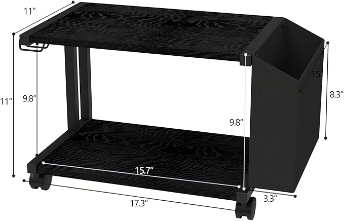 VEDECASA 2 Tier Black Printer Stand - Image 5