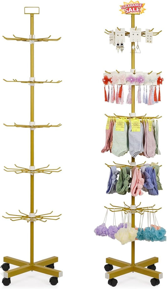 Exttlliy Retail Display Stand 5 Tier Metal Spinning Display Rack by Exttlliy