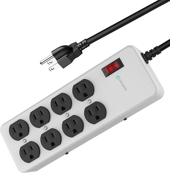 Heavy Duty Power Strip, Industrial Heavy Metal Case Surge Protector, 8 AC by Jgstkcity