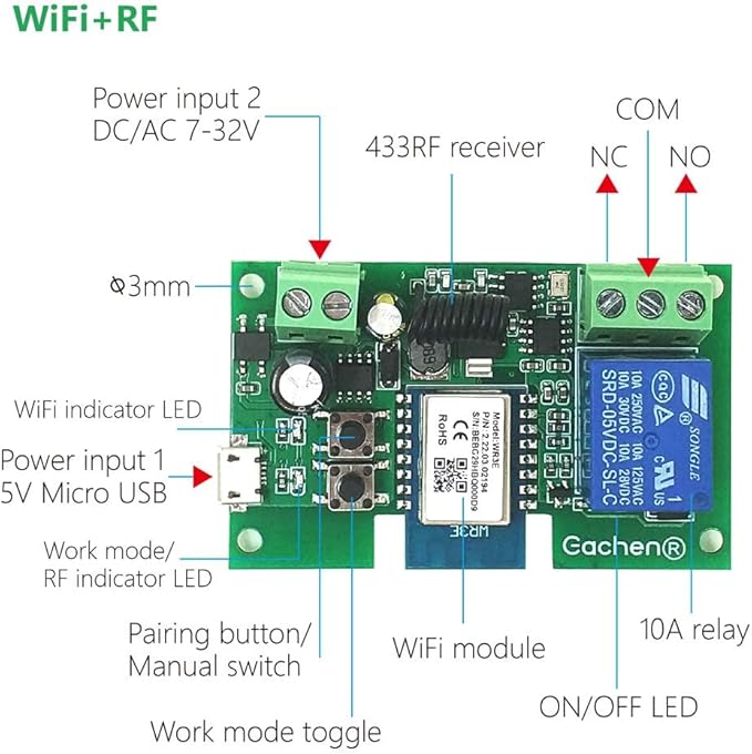 Newgoal WiFi Inching/Selflocking Relay Modules WiFi Momentary Switch - Image 5