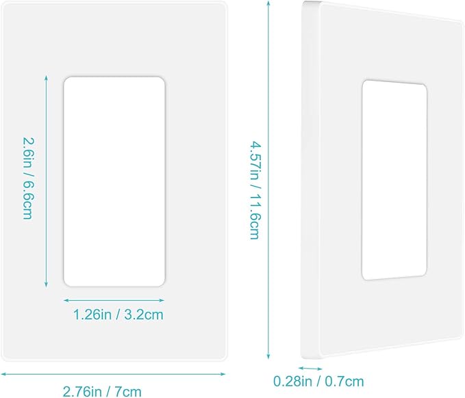 MLLIZH 10 Pack 1-Gang Screwless Wall Plate, Outlet Cover Plates, 4.57” H x - Image 5