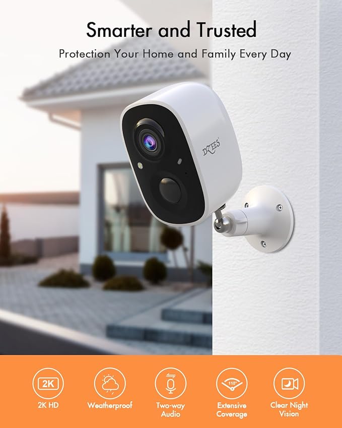 Dzees Solar Powered Security Cameras Wireless Outdoor WiFi, 2K Color Night - Image 6