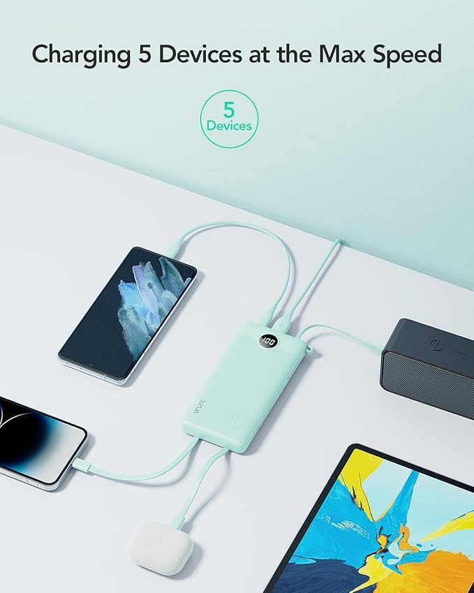 VRURC Portable Charger for iPhone, 22.5W Fast Charging Power Bank 10000mAh - Image 4